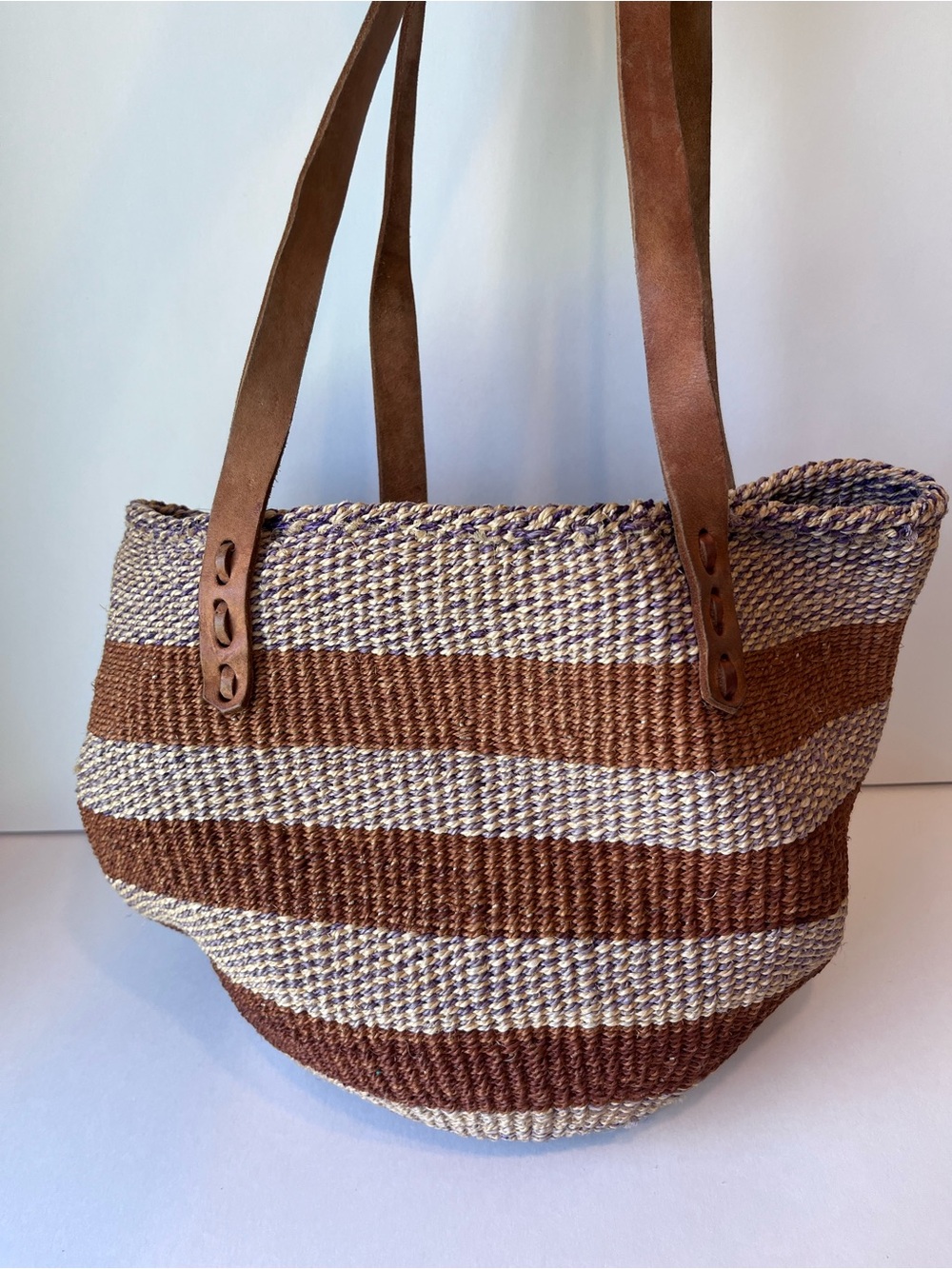 Vintage Sisal Woven Tote Bag